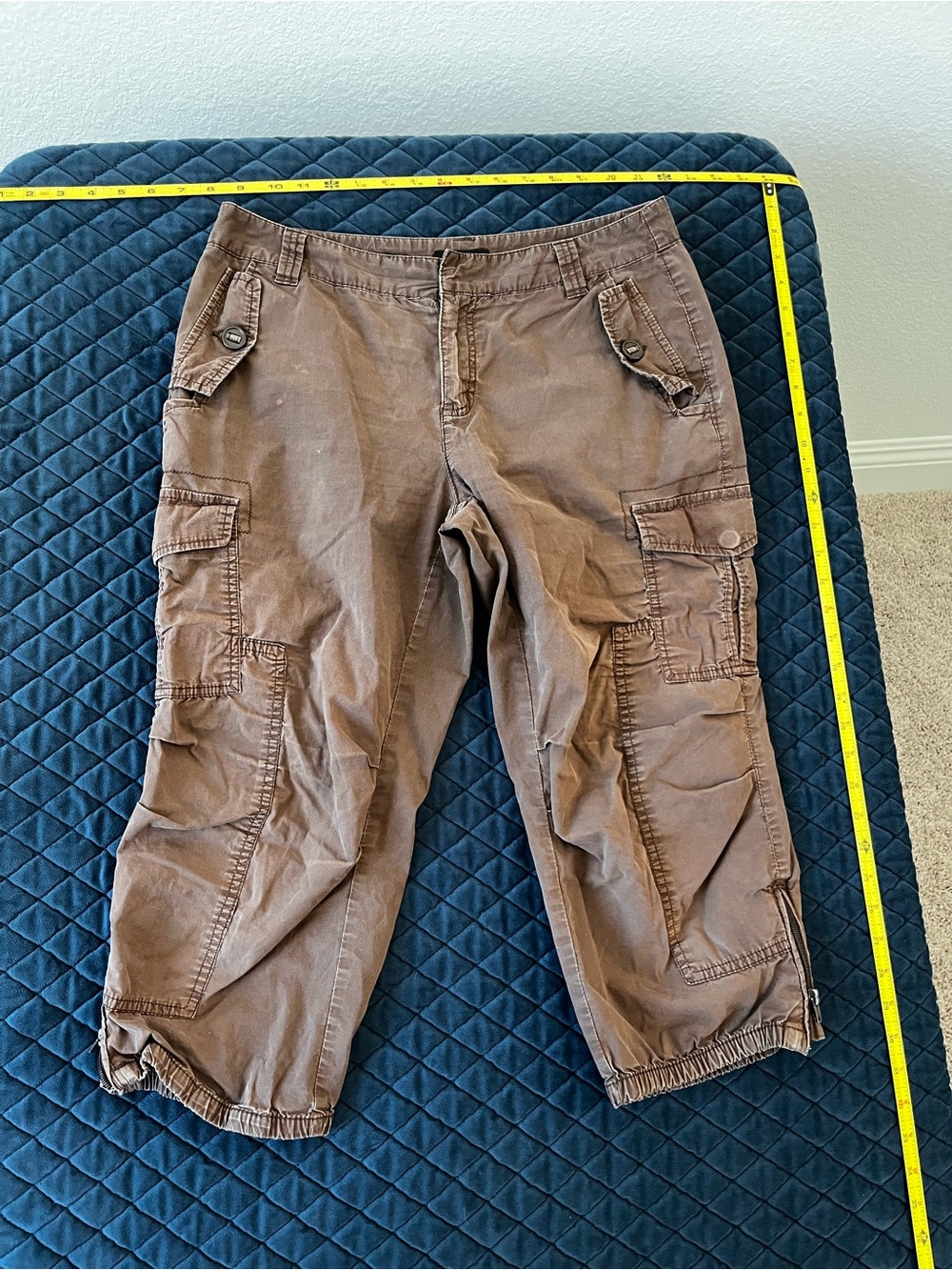 a.n.a Brown Cargo Capris with Multiple Pockets - Petite
